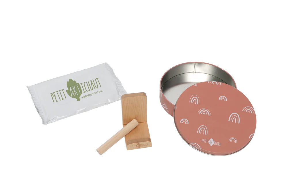 Petit Artichaut cutie cu kit amprenta pentru bebelusi 0m+ Rainbow Terracotta