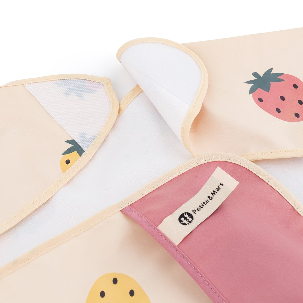 Petite&Mars baveta cu maneca lunga BEN 24m+ Beige Strawberries