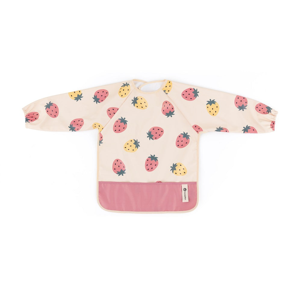 Petite&Mars baveta cu maneca lunga BEN 24m+ Beige Strawberries