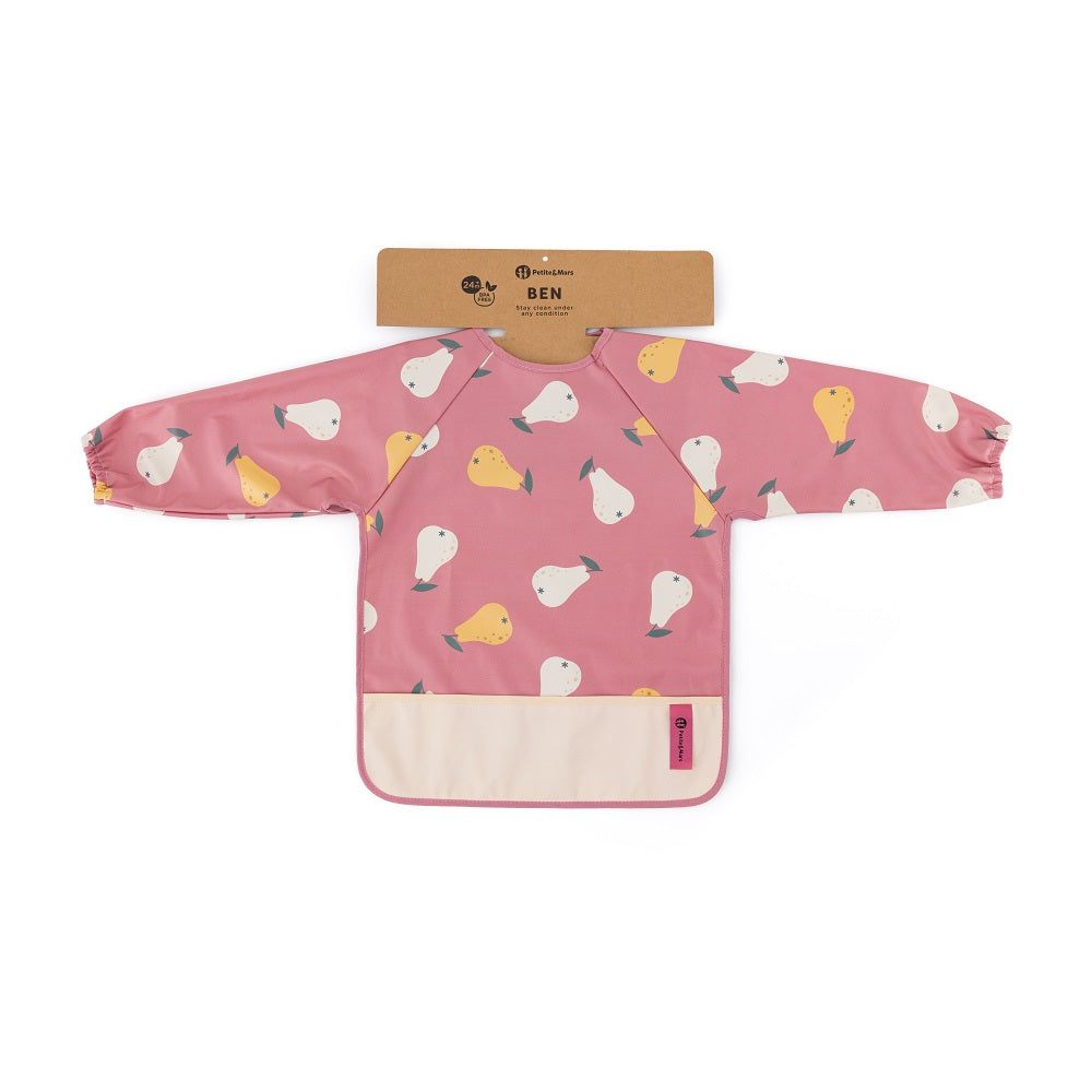 Petite&Mars baveta cu maneca lunga BEN 24m+ Pink Pears