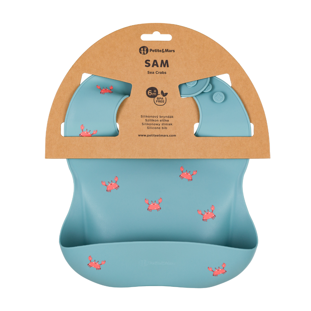 Petite&Mars baveta silicon Take&Match 6m+ Sea Crabs Imagine secundară a produsului
