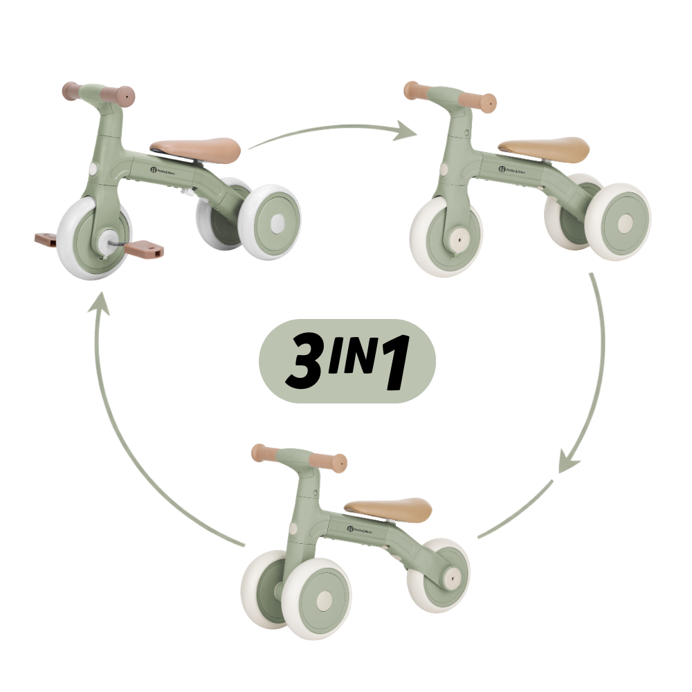 Petite&Mars bicicleta de echilibru multifunctionala 3in1 BINGO 12m+ Sage Leaf Imagine principală a produsului