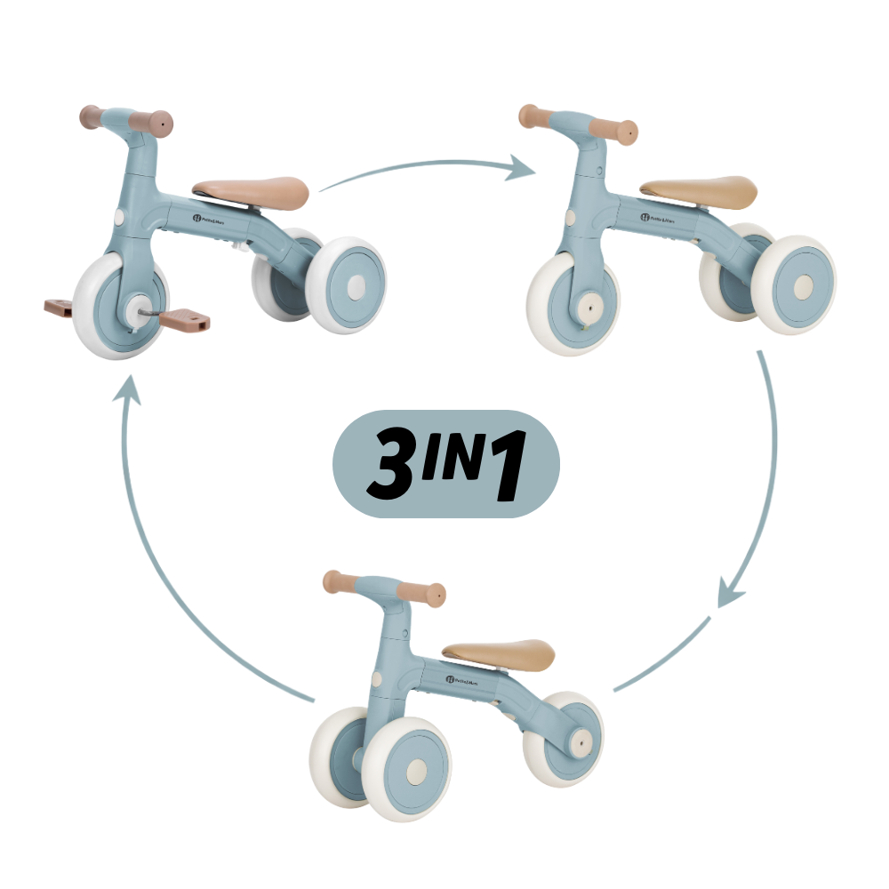 Petite&Mars bicicleta de echilibru multifunctionala 3in1 BINGO 12m+ Sterling Blue