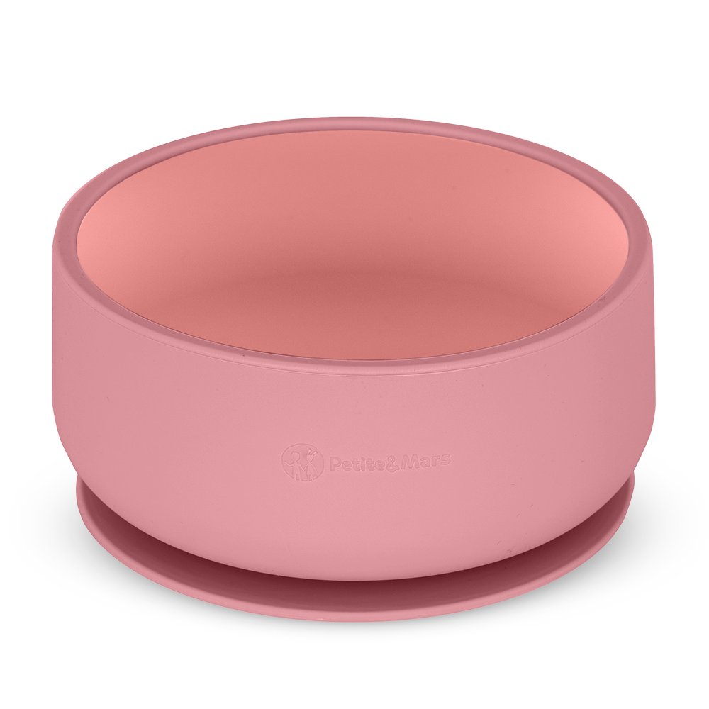 Petite&Mars bol din silicon cu ventuza 6m+ Dusty Rose
