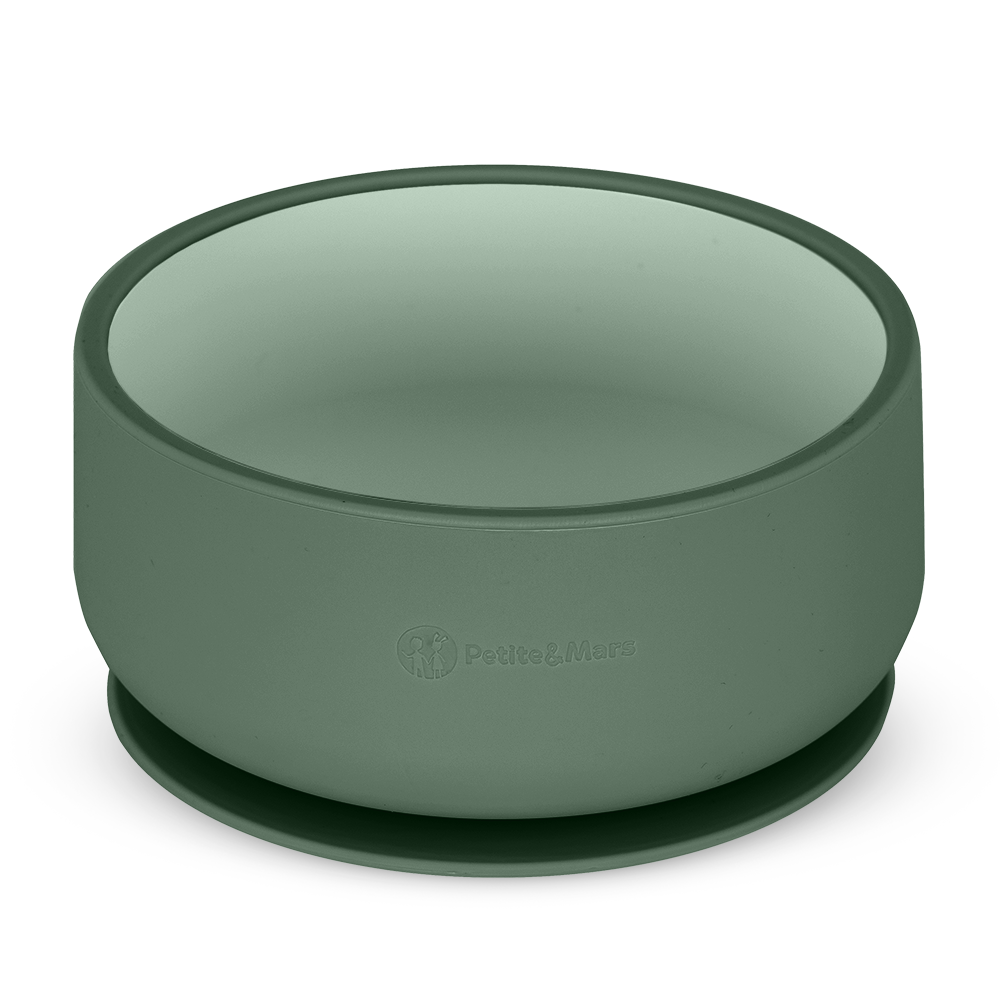 Petite&Mars bol din silicon cu ventuza 6m+ Misty Green