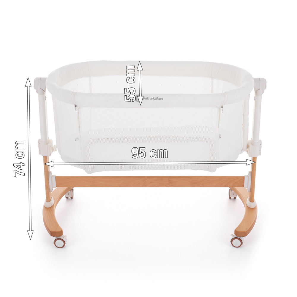Petite&Mars co-sleeper reglabil 2in1 GLORY cu functie de leganare 