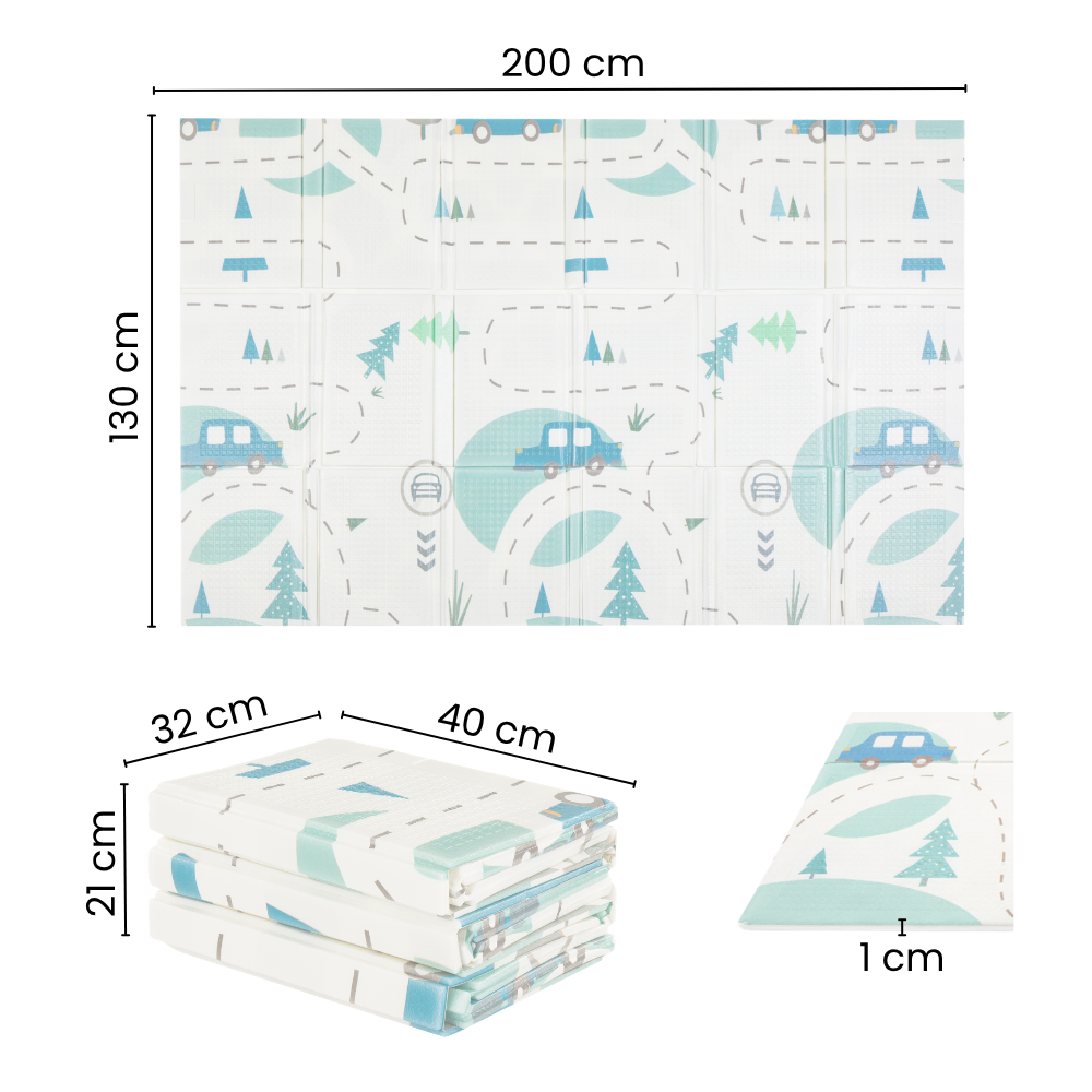 Petite&Mars covor de joaca pliabil 130x200 cm Campy L 0m+ Animals&Hexagon