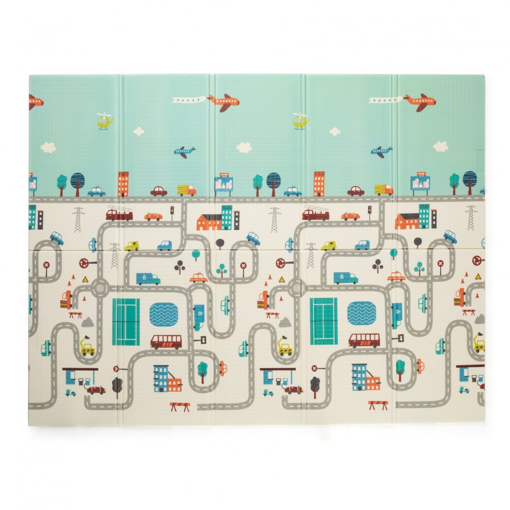 Petite&Mars covor de joaca pliabil Campy 0m+ Elephant/City