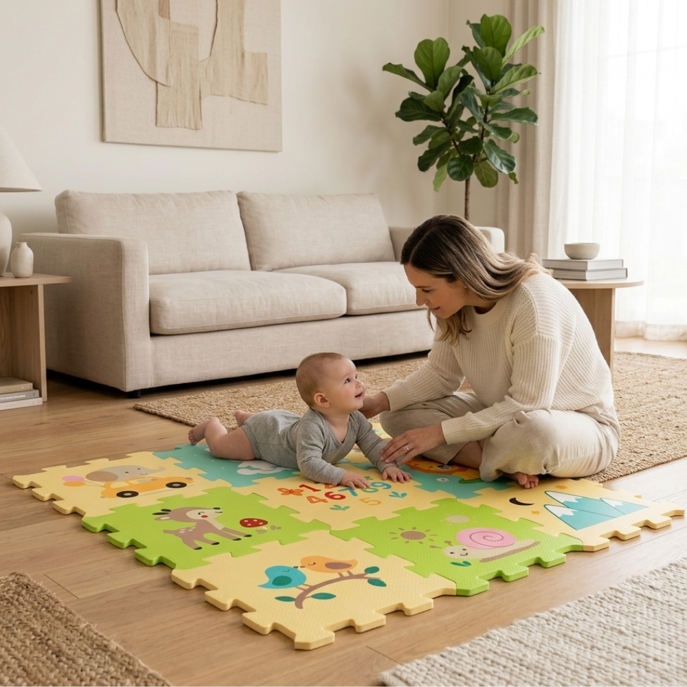 Petite&Mars covor de joaca 9 bucati de puzzle Nexli 90x90 cm Forest Friends Imagine secundară a produsului