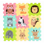 Petite&Mars covor de joaca 9 bucati de puzzle Nexli 90x90 cm Safari Friends