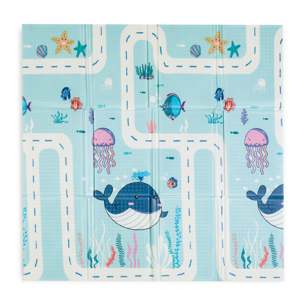 Petite&Mars covor de joaca pliabil 120x120 cm Campy S 0m+ Ocean&Arabesca