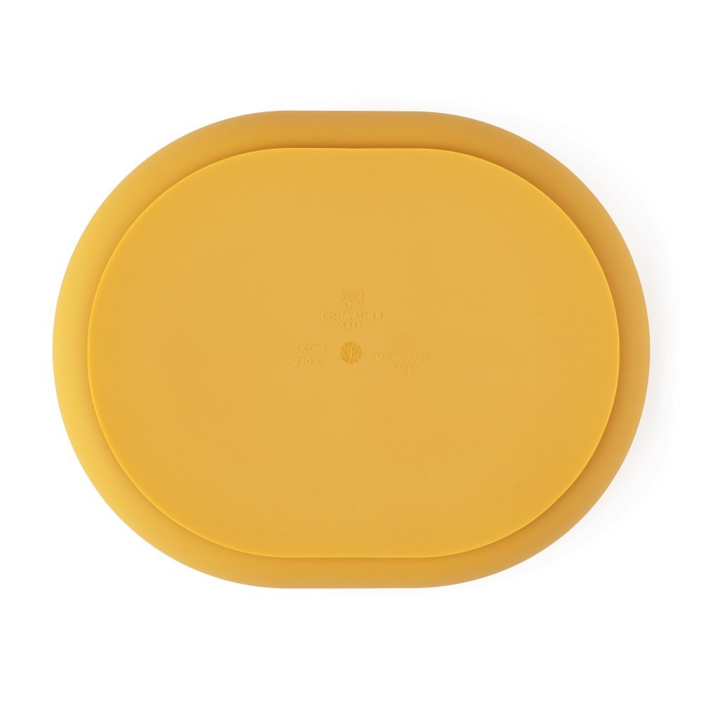 Petite&Mars farfurie ovala compartimentata din silicon cu ventuza Take&Match 6m+ Intense Ochre