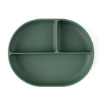 Petite&Mars farfurie ovala compartimentata din silicon cu ventuza Take&Match 6m+ Misty Green
