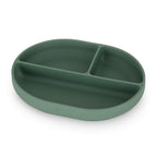 Petite&Mars farfurie ovala compartimentata din silicon cu ventuza Take&Match 6m+ Misty Green