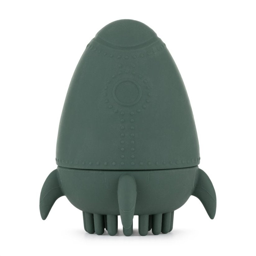 Petite&Mars jucarie de baie si perie silicon Splashy Rocket 6m+ Misty Green