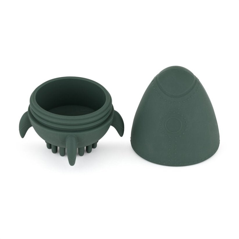 Petite&Mars jucarie de baie si perie silicon Splashy Rocket 6m+ Misty Green