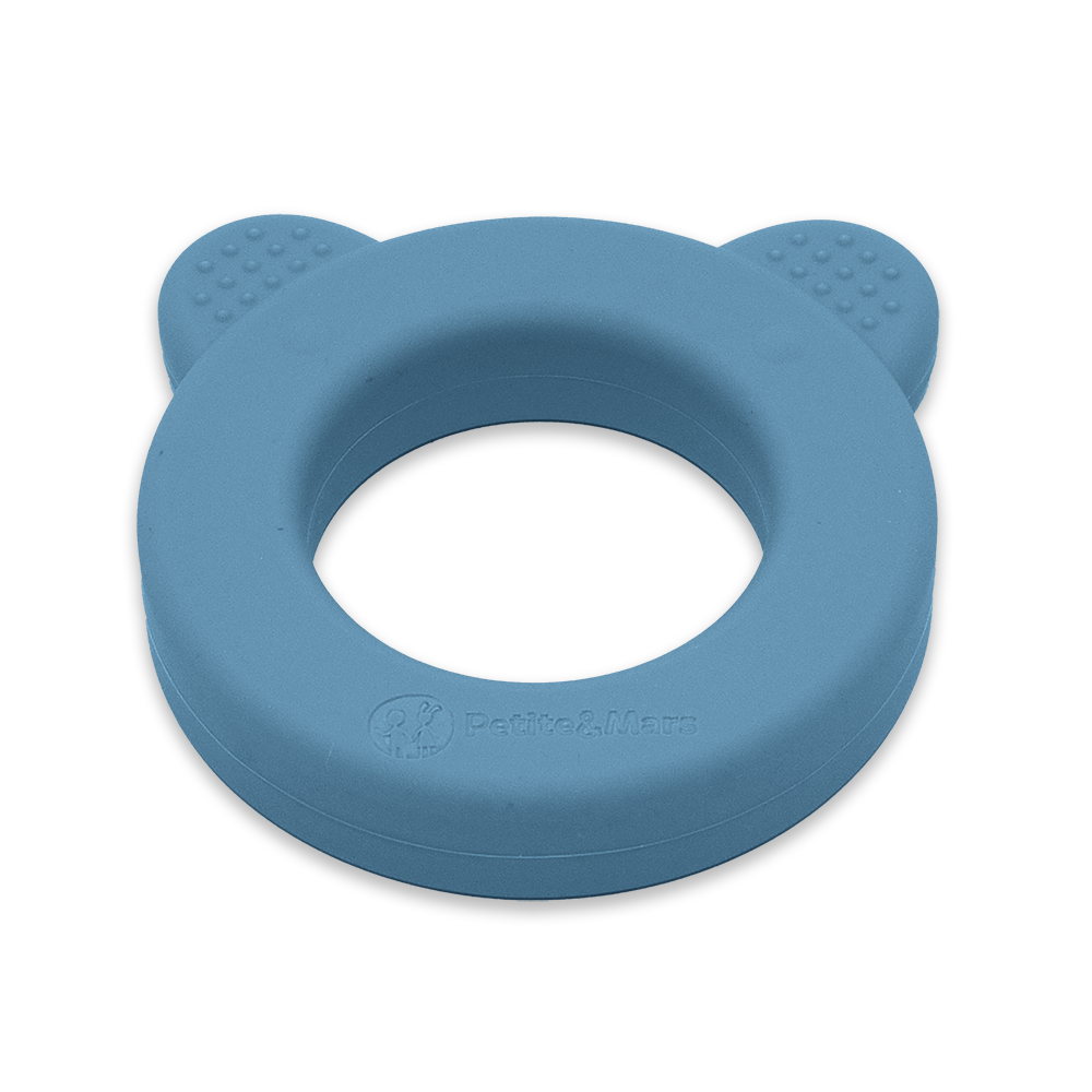 Petite&Mars jucarie dentitie si zornaitoare Bear 0m+ Petrol Blue