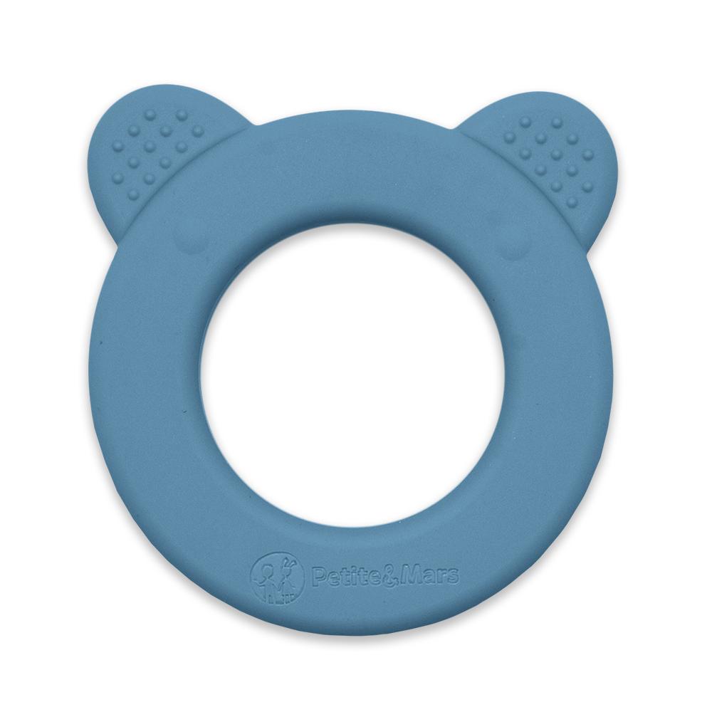 Petite&Mars jucarie dentitie si zornaitoare Bear 0m+ Petrol Blue