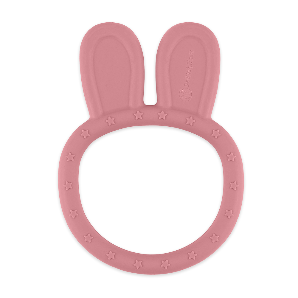 Petite&Mars jucarie dentitie silicon Bunny 0m+ Dusty Rose