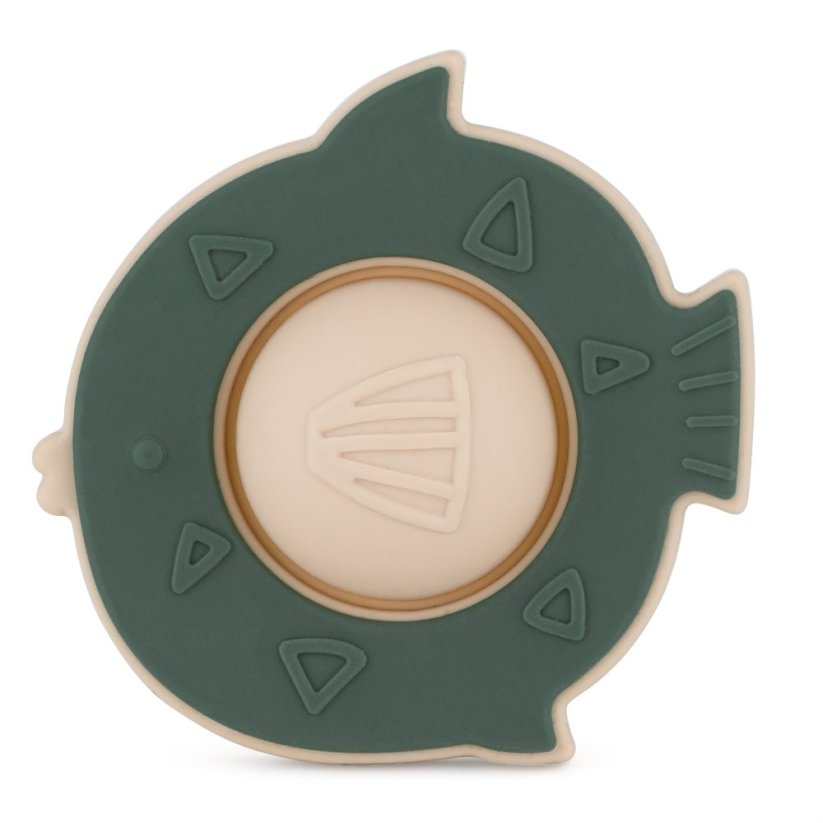 Petite&Mars jucarie dentitie silicon pop up Fish Fiona 6m+ Misty Green Imagine principală a produsului