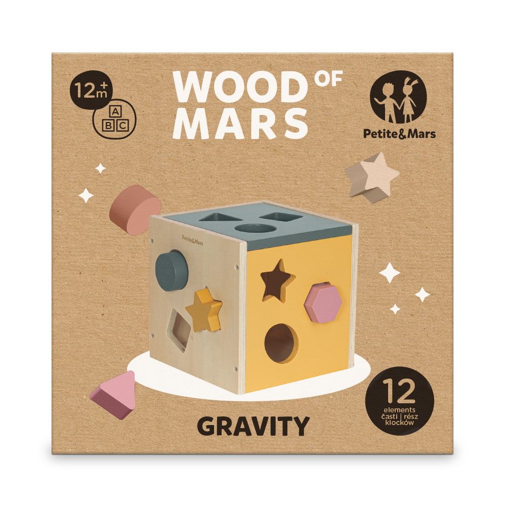 Petite&Mars jucarie lemn sortator Gravity Wood of Mars 12m+