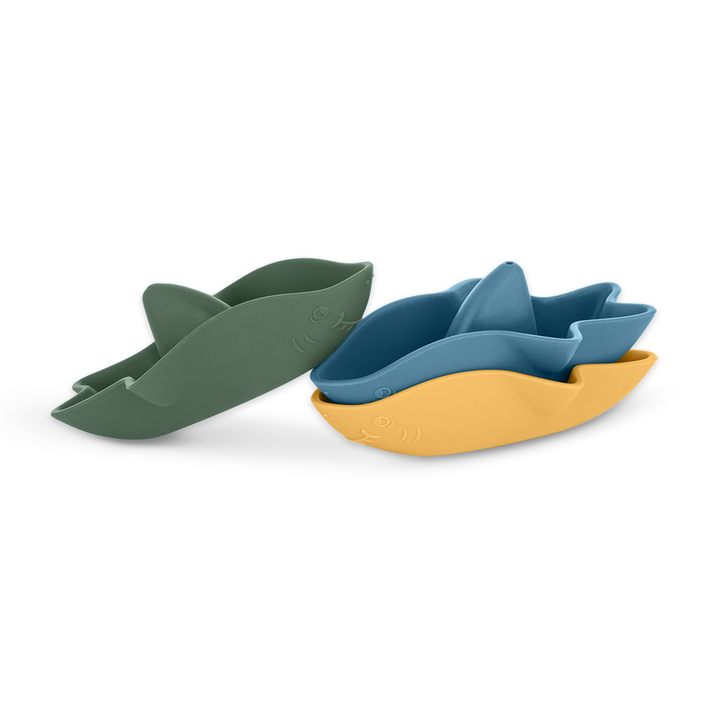 Petite&Mars jucarie silicon de baie 6m+ Sharks