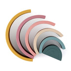 Petite&Mars jucarie silicon de stivuit Rainbow 12m+ Intense Ochre