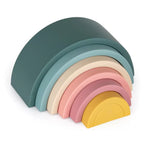 Petite&Mars jucarie silicon de stivuit Rainbow 12m+ Misty Green 