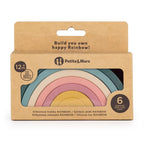 Petite&Mars jucarie silicon de stivuit Rainbow 12m+ Misty Green 