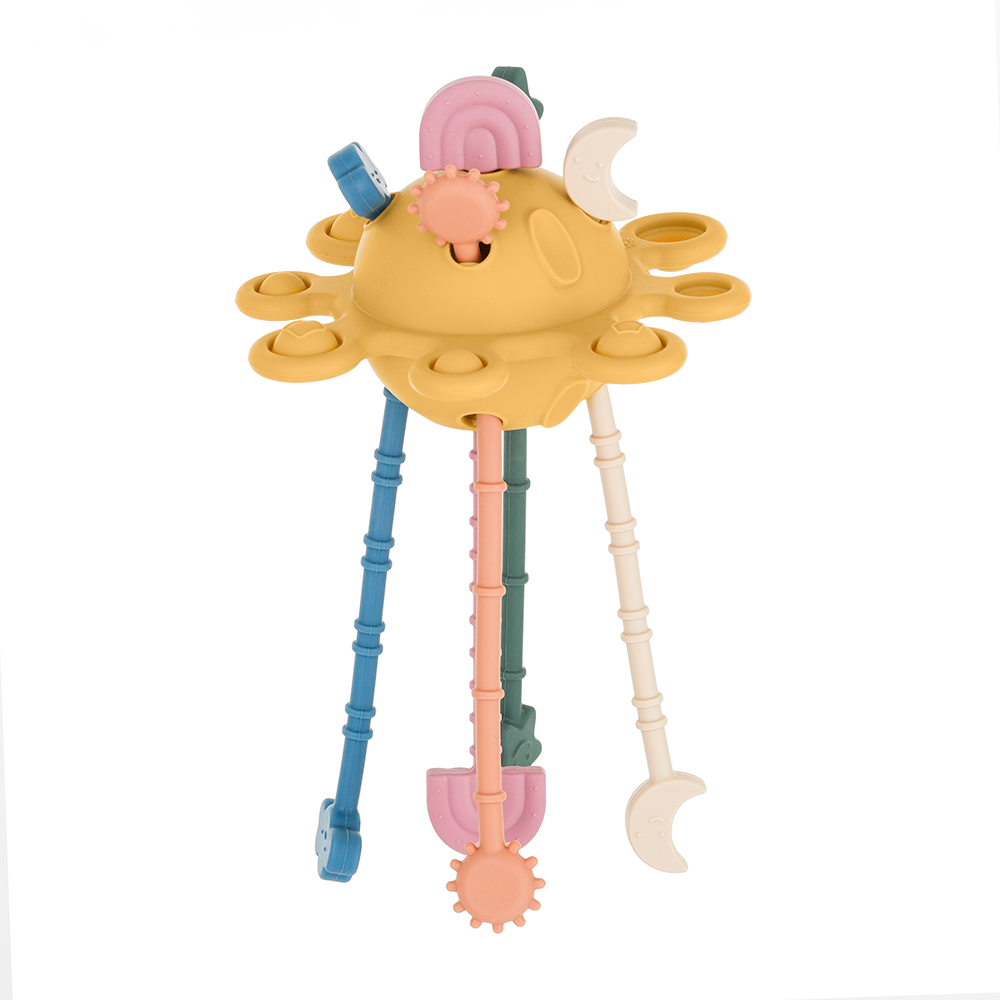 Petite&Mars jucarie silicon senzoriala Crazy Planet 10m+ Intense Ochre Imagine principală a produsului