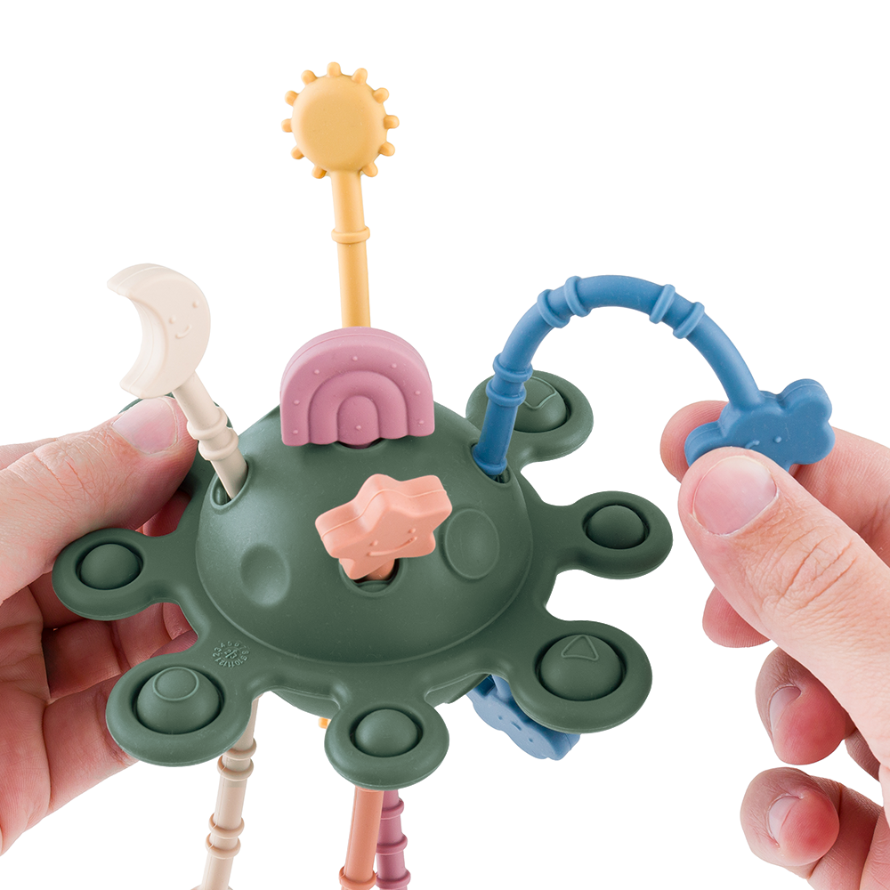 Petite&Mars jucarie silicon senzoriala Crazy Planet 10m+ Misty Green