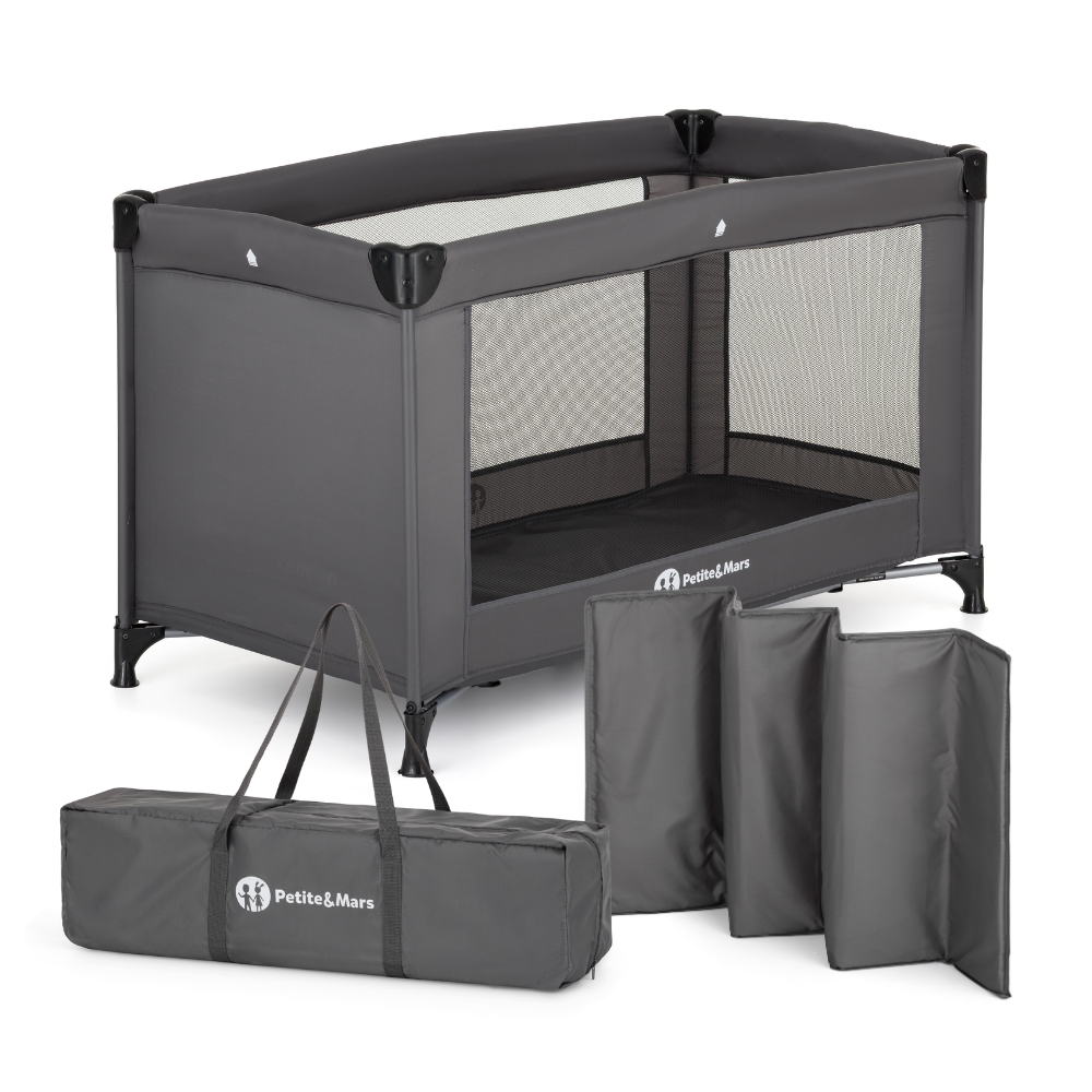 Petite&Mars patut pliabil Koot Lite 120x60 cm Dark Grey Imagine principală a produsului