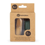 Petite&Mars perie de dinti si gingie pe deget din silicon 2 buc 6m+ Ochre&Green