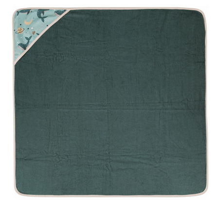 Petite&Mars prosop cu gluga LOULOU din bambus 100x100 cm Whale Song