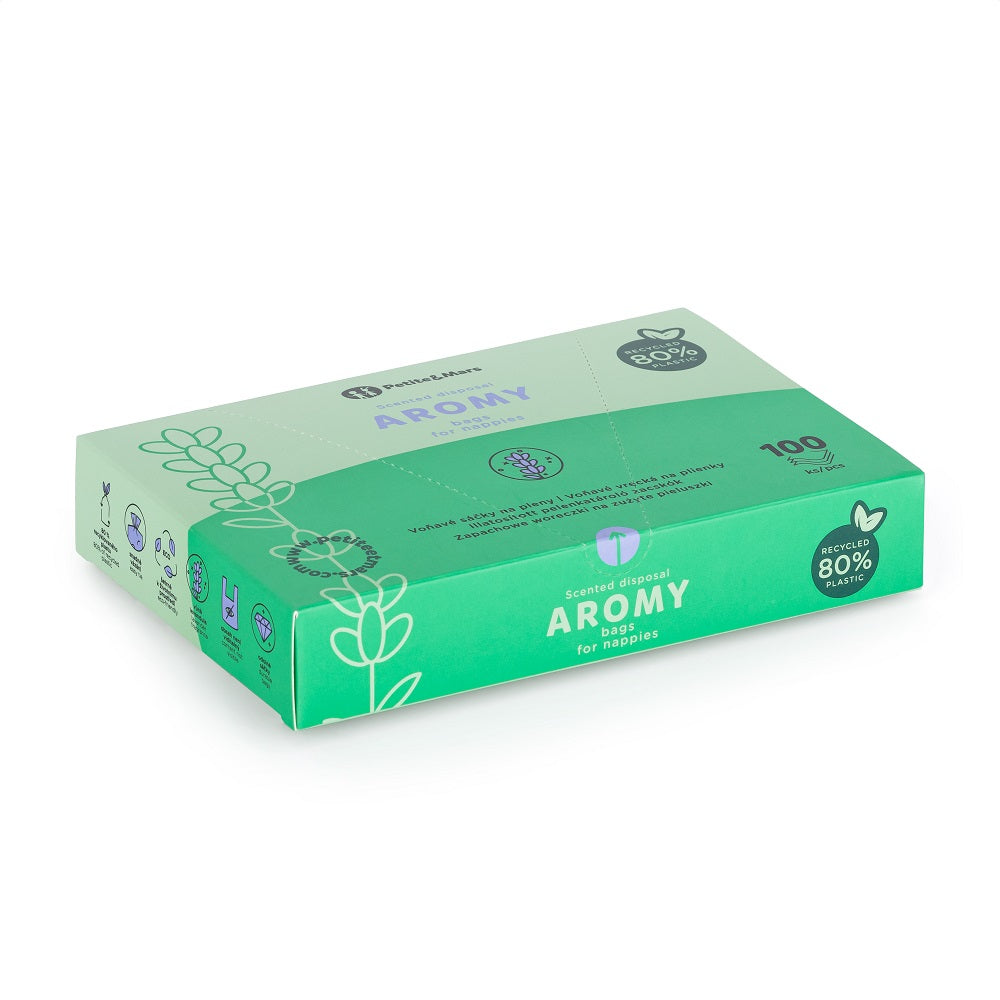 Petite&Mars pungi parfumate cu maner pentru scutece Aromy 100 buc