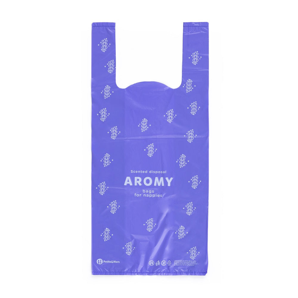 Petite&Mars pungi parfumate cu maner pentru scutece Aromy 100 buc