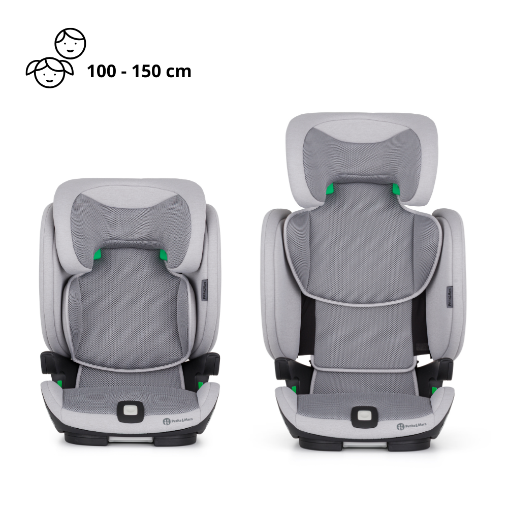 Petite&Mars scaun auto Elite Pro i-Size 100-150 cm (15-36 kg) Gentle Grey Air