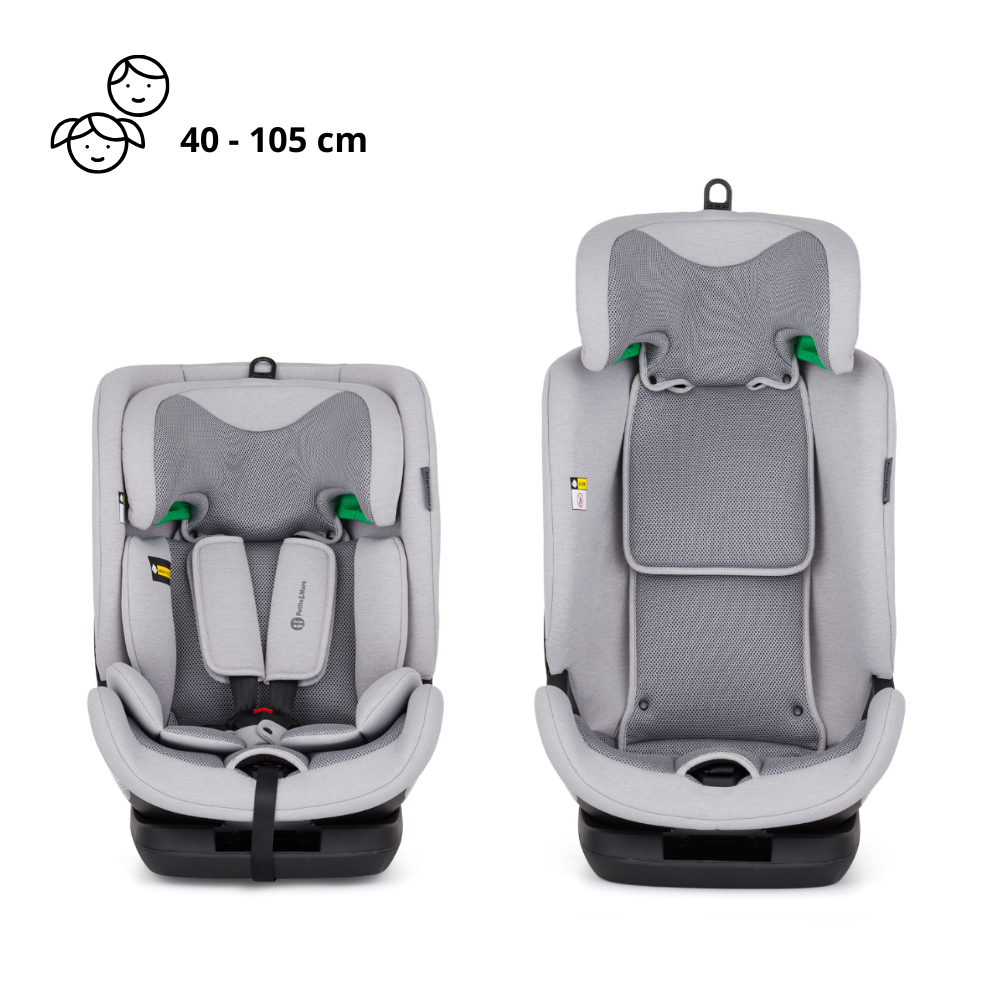 Petite&Mars scaun auto Prime Pro i-Size 76-150 cm (9-36 kg) Gentle Grey Air