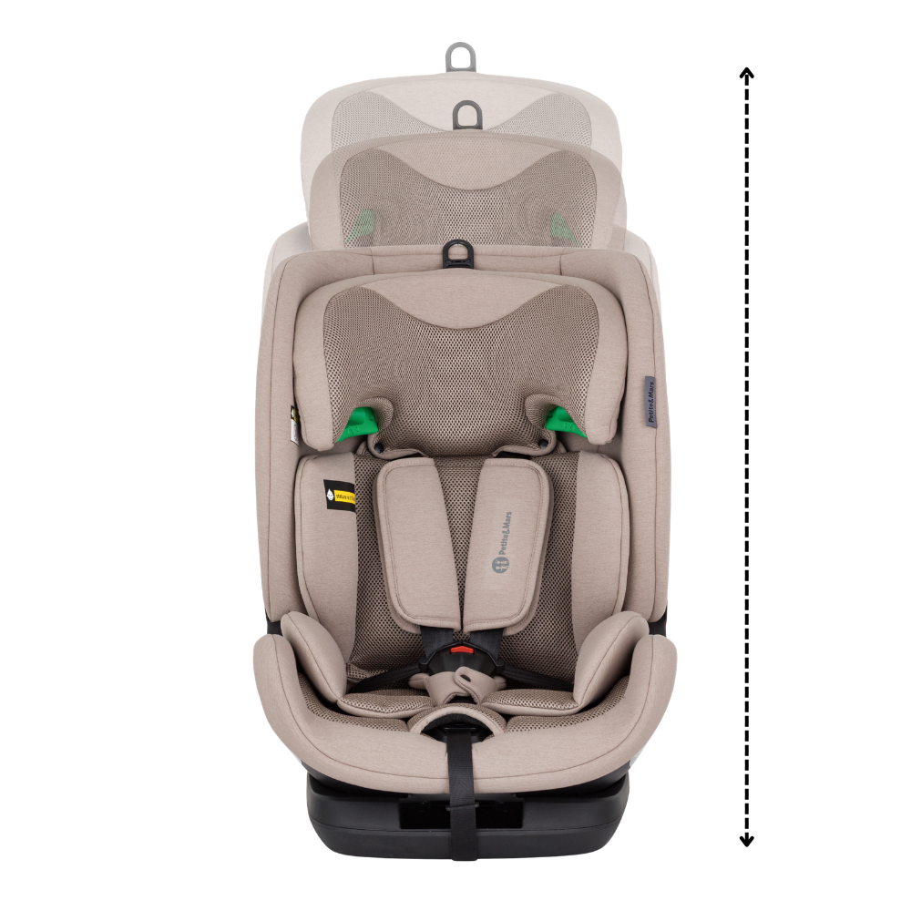 Petite&Mars scaun auto Prime Pro i-Size 76-150 cm (9-36 kg) Tan Brown Air