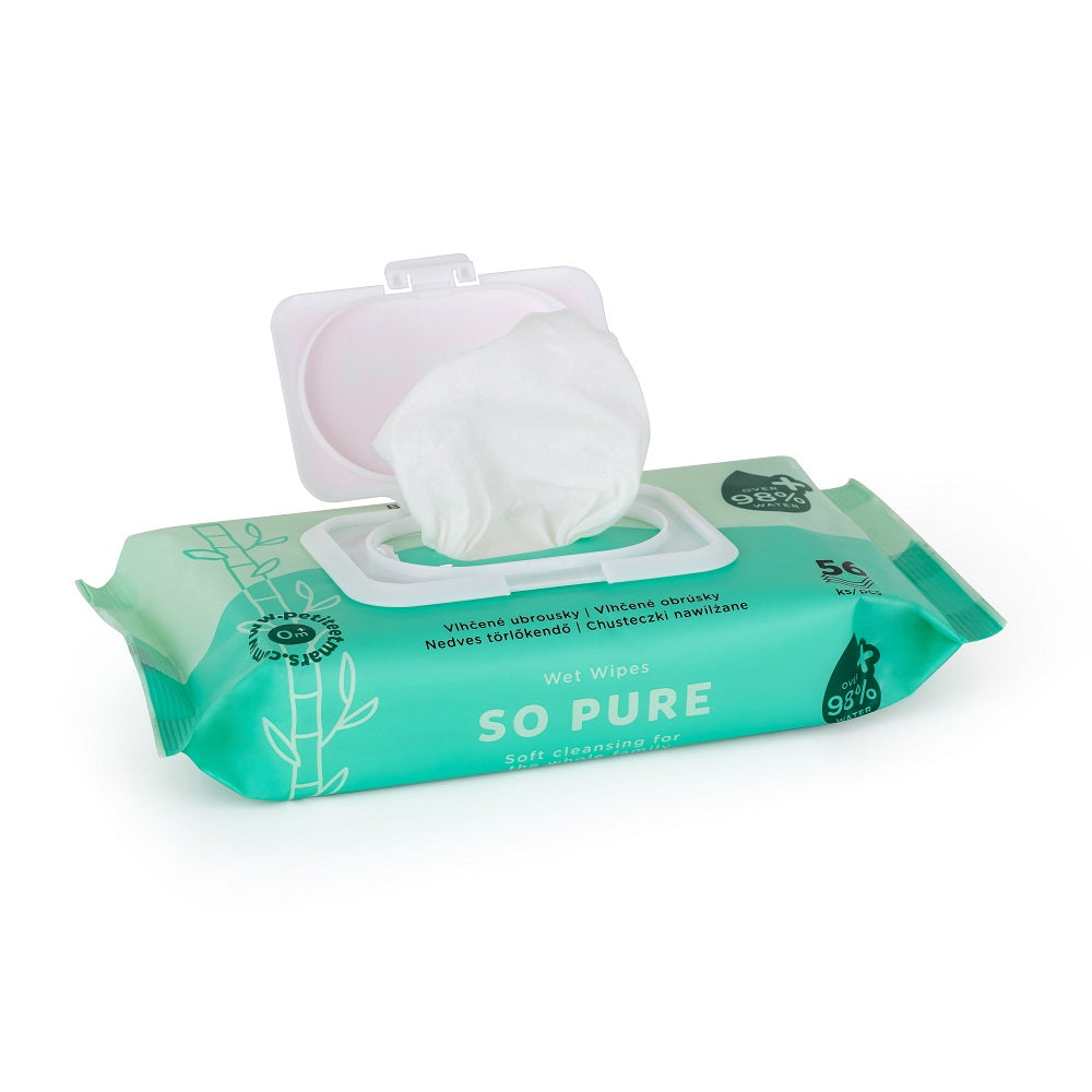 Petite&Mars servetele umede cu bambus SO PURE 0m+ 56 buc
