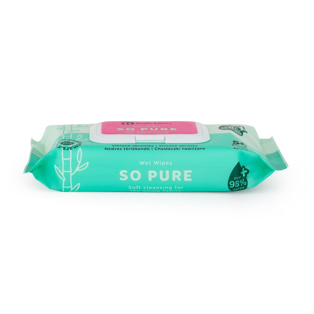 Petite&Mars servetele umede cu bambus SO PURE 0m+ 56 buc
