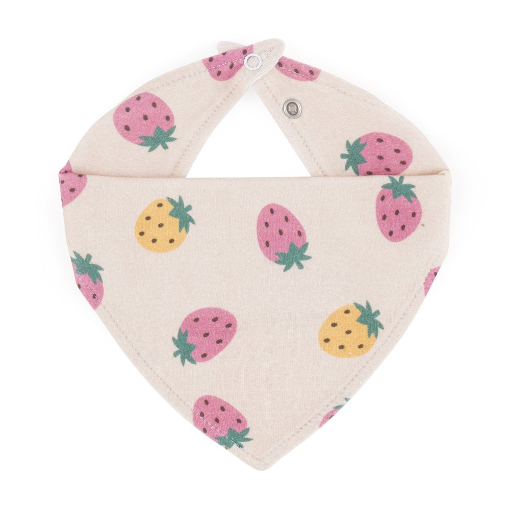 Petite&Mars set 2 bavete LUKE 3m+ Beige Strawberries&Dusty Rose Imagine secundară a produsului