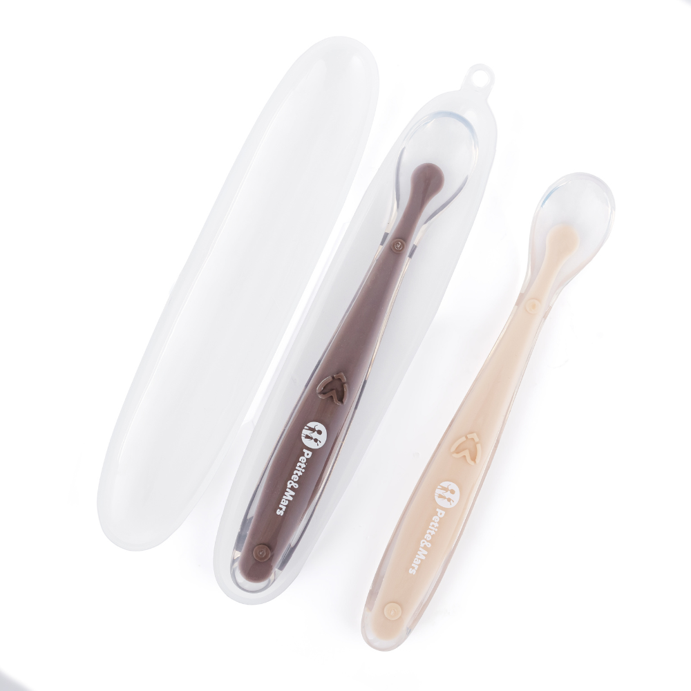 Petite&Mars set 2 lingurite cu suport Take&Match 6m+ Sand-Cocoa Imagine secundară a produsului
