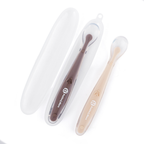 Petite&Mars set 2 lingurite cu suport Take&Match 6m+ Sand-Cocoa