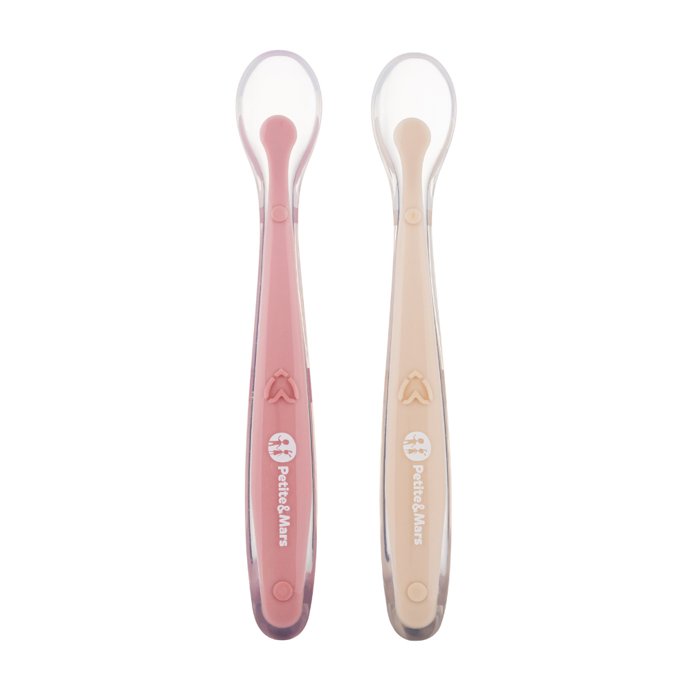 Petite&Mars set 2 lingurite cu suport Take&Match 6m+ Sand-Rose Imagine principală a produsului