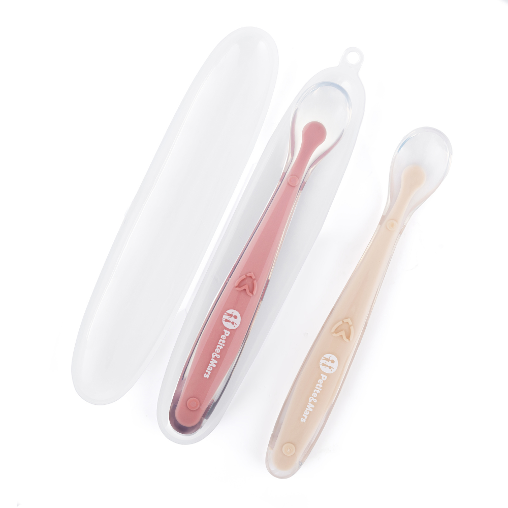 Petite&Mars set 2 lingurite cu suport Take&Match 6m+ Sand-Rose Imagine secundară a produsului