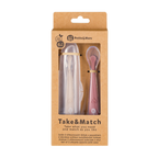 Petite&Mars set 2 lingurite cu suport Take&Match 6m+ Sand-Rose