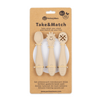 Petite&Mars set linguri de antrenament din silicon 3 buc Take&Match 6m+ Desert Sand