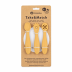 Petite&Mars set linguri de antrenament din silicon 3 buc Take&Match 6m+ Intense Ochre
