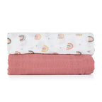 Petite&Mars set scutece bambus 102x102 cm 2 buc Misty Rose Rainbow